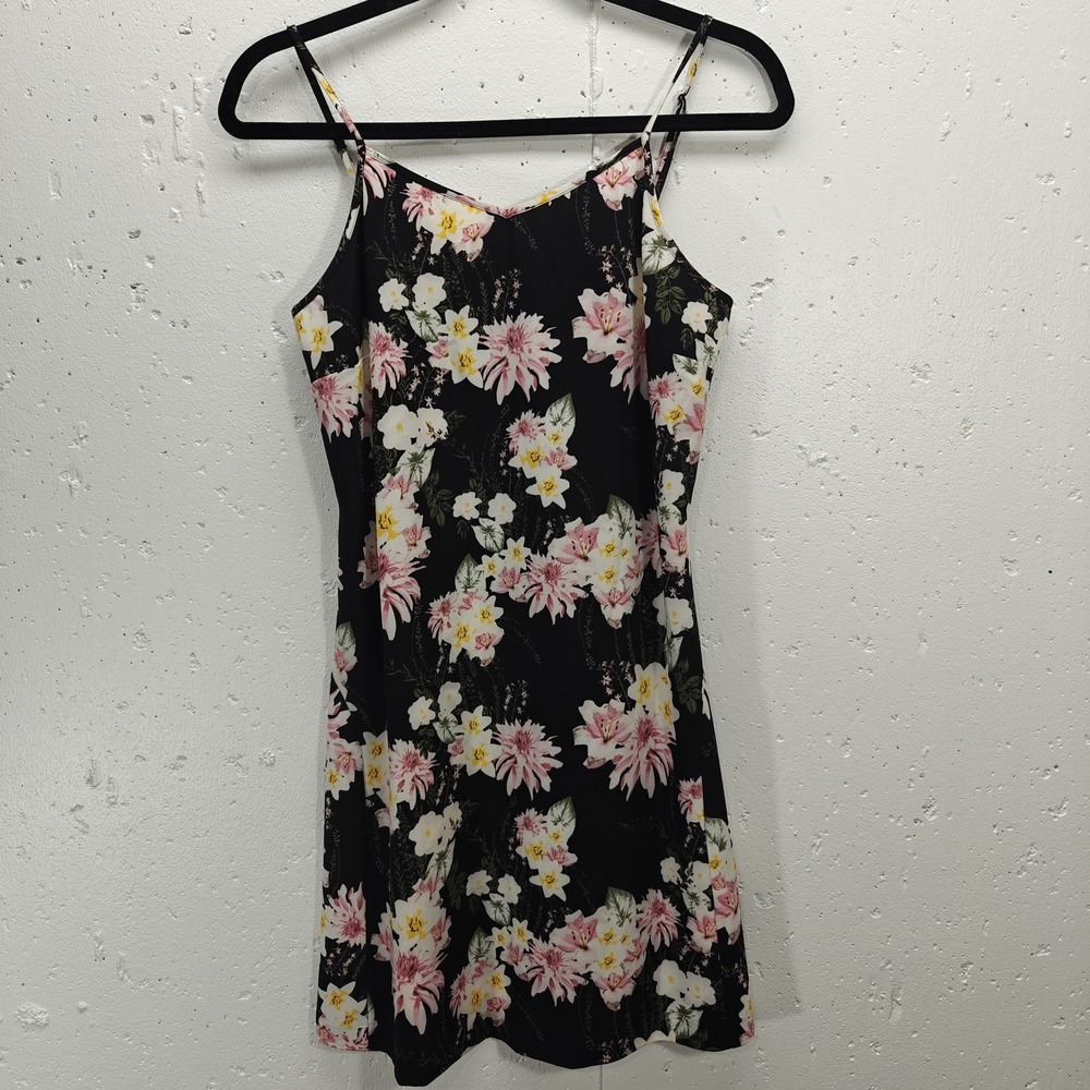 Kensie Womens Small Dress Pink + Black‎ Floral Fit and Flare